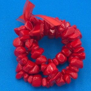 🌼 Set 3 Red Stone Stretch Bracelets